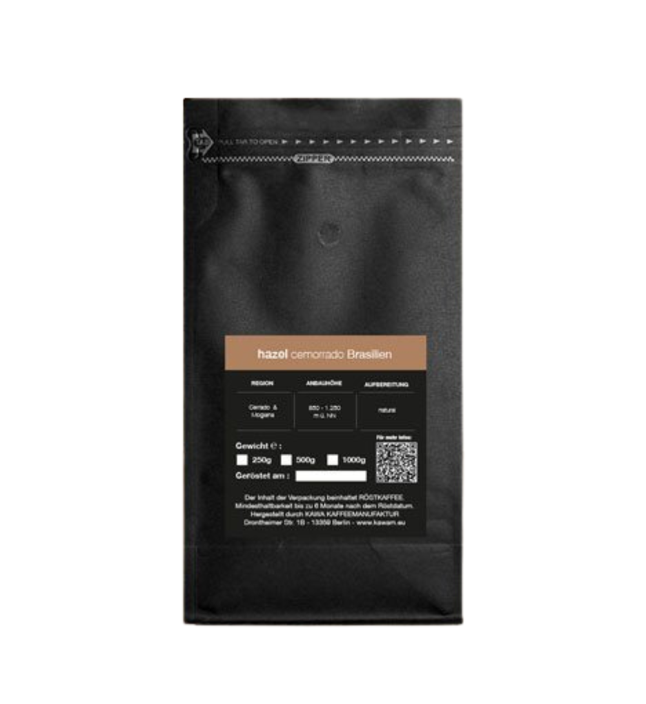 KAWA Cemorrado Hazel - Frisch geröstete Kaffeebohnen mit Haselnuss-Aroma für vollkommenen Kaffeegenuss. Detailinformationen zu den Kaffee Bohnen.