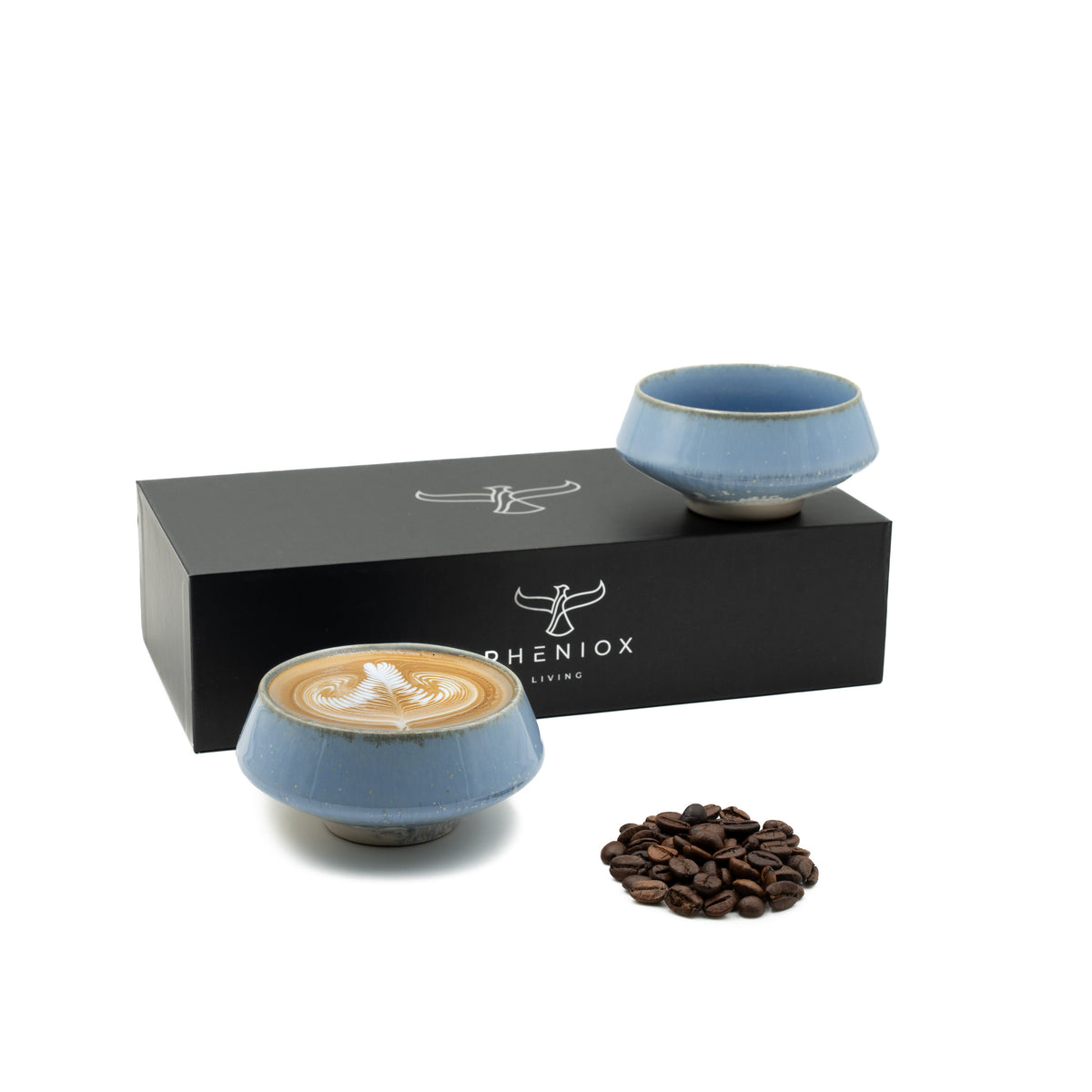 PHENIOX Barista Cappuccino-Tassen Set (2x180ml) – Handgefertigte Stein
