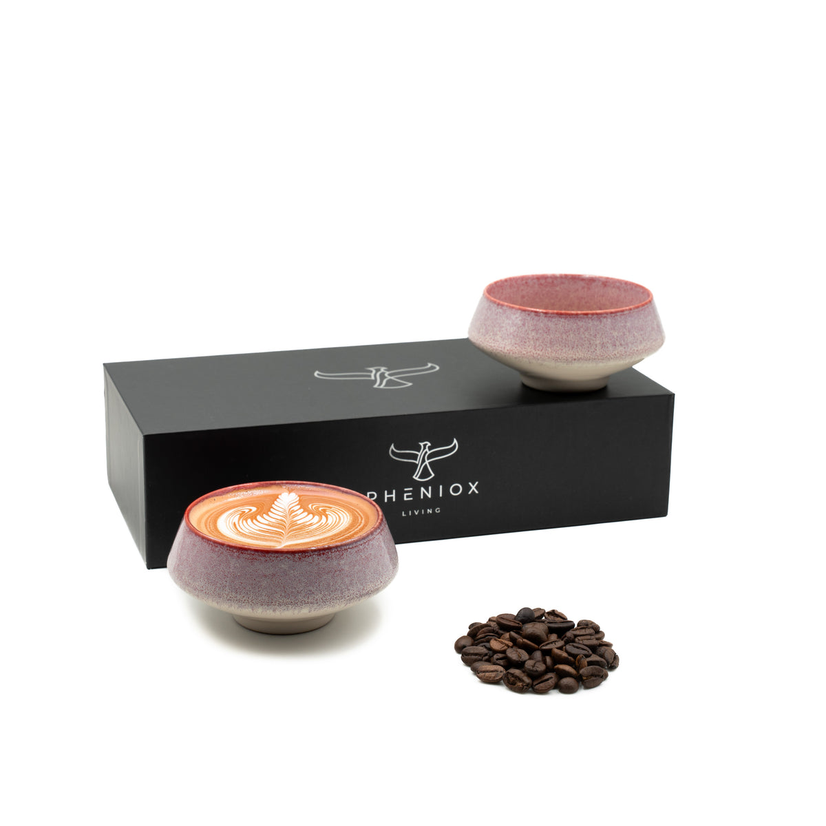 PHENIOX Barista Set (2x180 ml) – Handgefertigte Cappuccino Tassen für